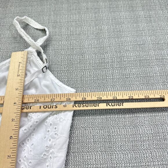Hollister Mini Dress XL White Eyelet Coastal Fairycore Summer Ruffle‎ Tie Back - Picture 7 of 10